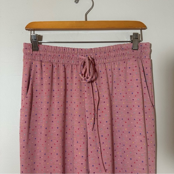 NWT First Love Pink Polka Dot Lounge Pants Size Medium - Picture 9 of 11